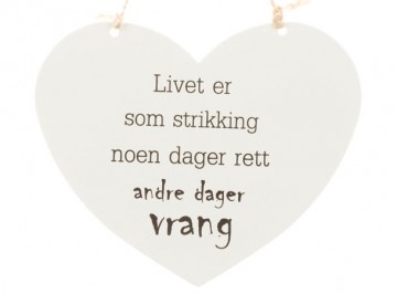 Skilt hjerte lite Livet er...strikking