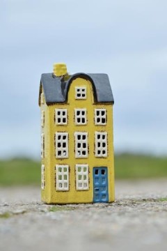 Hus t/fyrfadslys Nyhavn blå dør