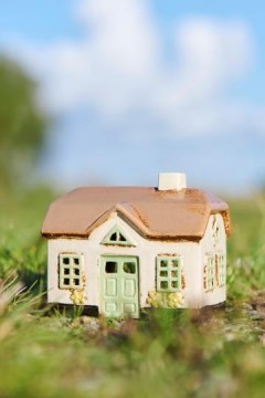 Hus t/fyrfadslys Ebeltoft grønne vinduer