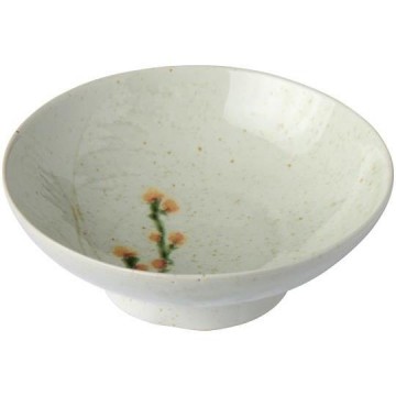 Skål m/fod blomster indvendig