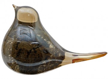 Fugl glass munnblåst blå