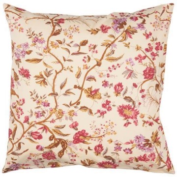 Pudebetræk Adele beige m/lilla og rosa blomster