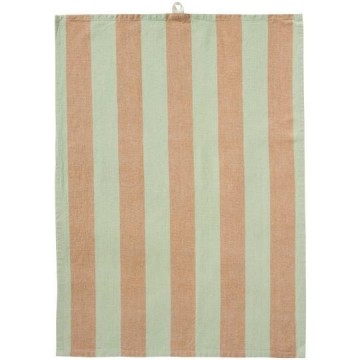 Kjøkkenhåndkle stripet grønn/brun